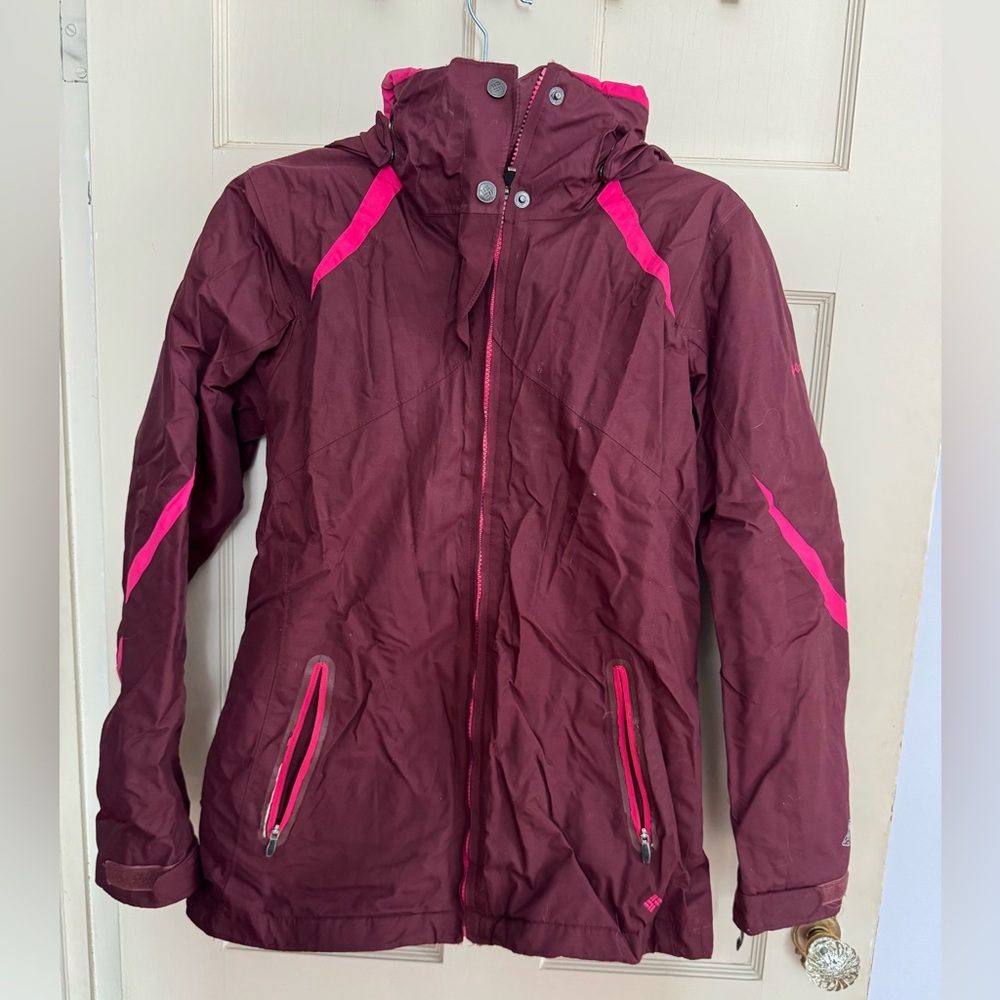 Columbia Womens Bugaboo 2 in 1 Purple Winter Snow Burgundy Pink Hooded Jacket